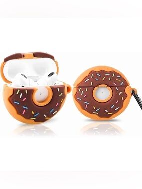 Donut Silicone AirPods Case - Chocolate Brown & Orange